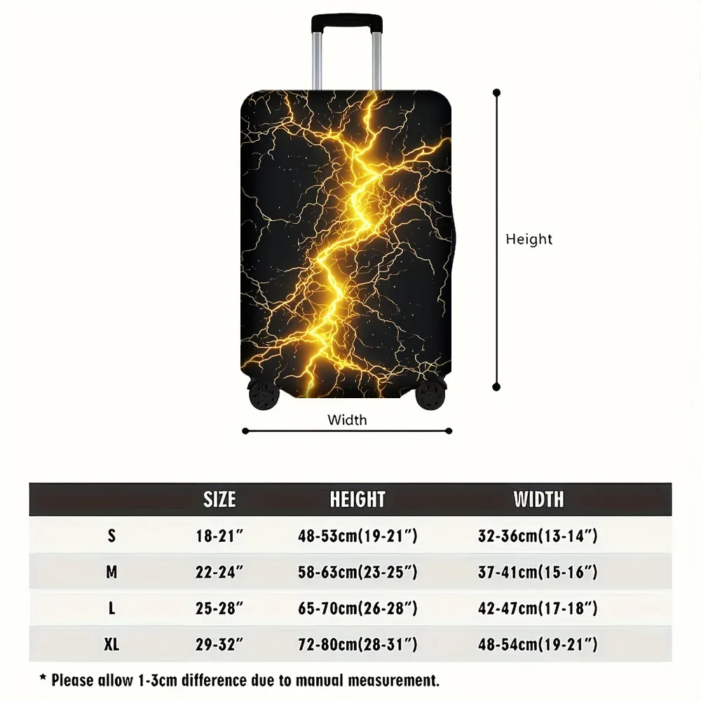 1 housse de bagage à imprimé éclair pour bagages de 18 à 32 pouces ; accessoires de voyage anti-poussière et élastiques pour une protection efficace