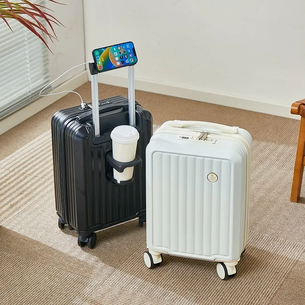 dernier modèle valise d'embarquement valise de voyage bagage de voyage portable avec porte-gobelet et support pour téléphone pour une valise facile à transporter