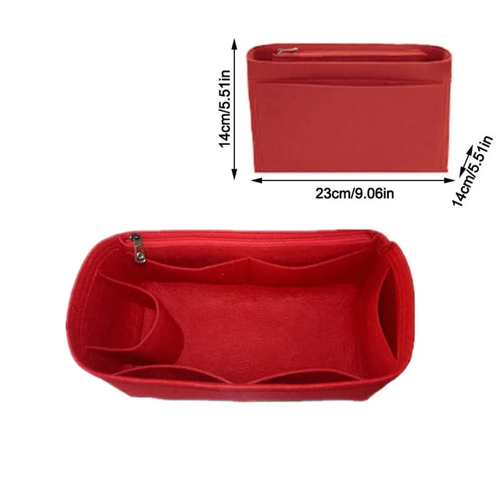 sac d'insertion en feutre multi-poches avec fermeture éclair, organisateur de sac à main grande capacité, sac intérieur pour lv speedy25/30/35/gentlewoman