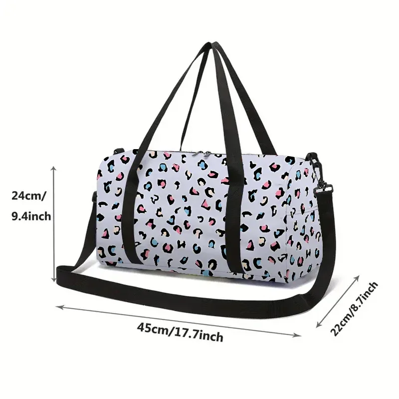 sac à bagages grande capacité à motif léopard pour garçons/filles, meilleur cadeau, sac de voyage de loisirs à dessin animé 2d, sac de fitness