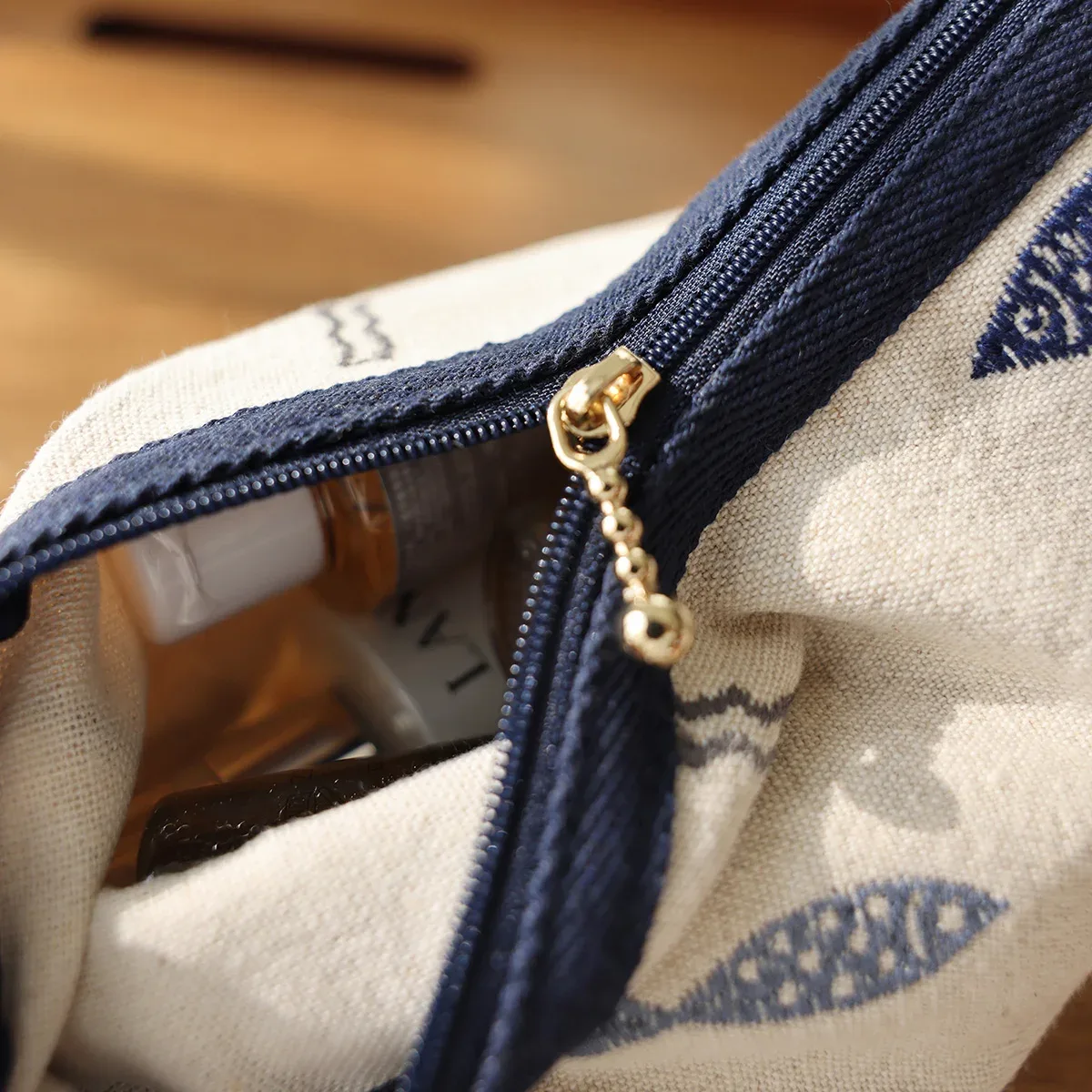 trousse de maquillage brodé style ethnique, sac de rangement simple et portable avec fermeture éclair, sac à main artisanal de taille moyenne