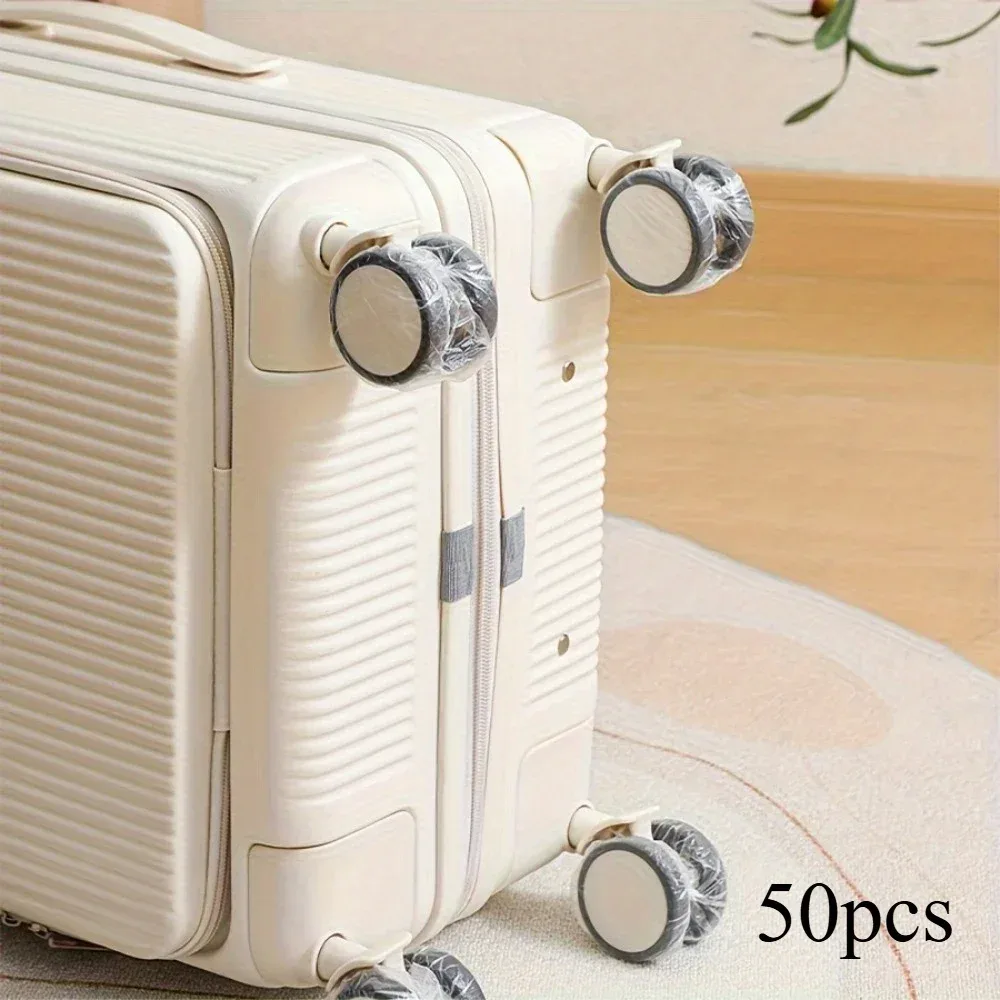 50/100 pièces housses de protection jetables pour roues de bagages, anti-poussière, universelles, protège-pieds de bagages, film protecteur
