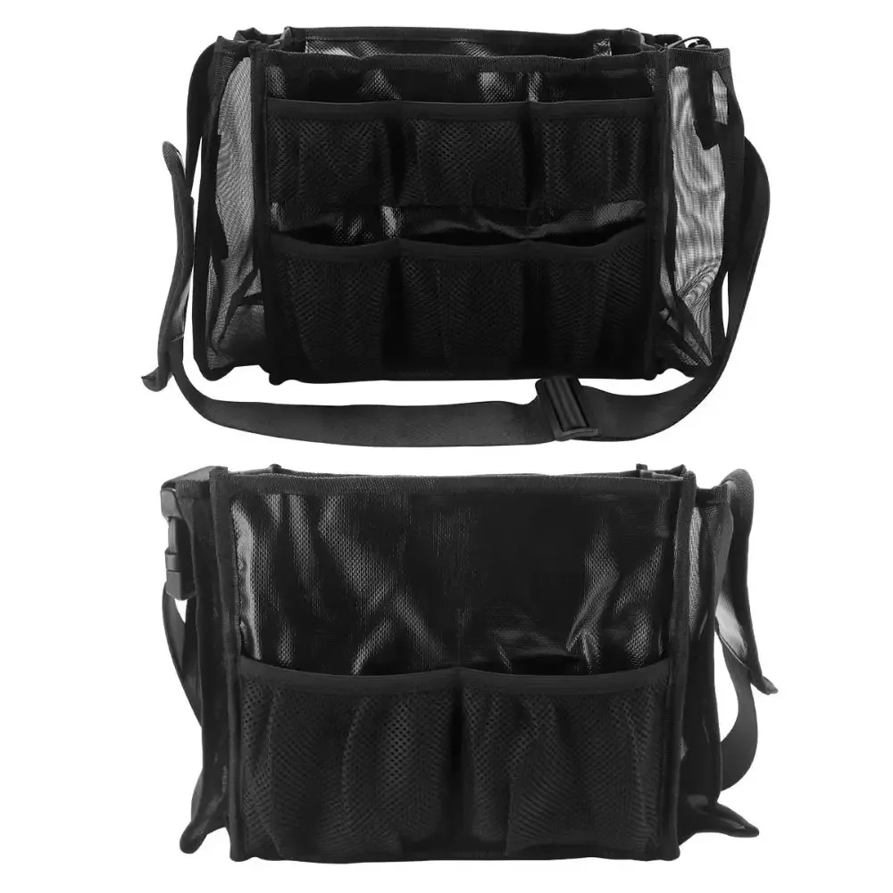 sac de rangement pour pinceaux cosmétiques de grande capacité, couleur noire, résistant à l'usure, sac pour coiffeur, organisateur de pinceaux de maquillage respirant et décontracté