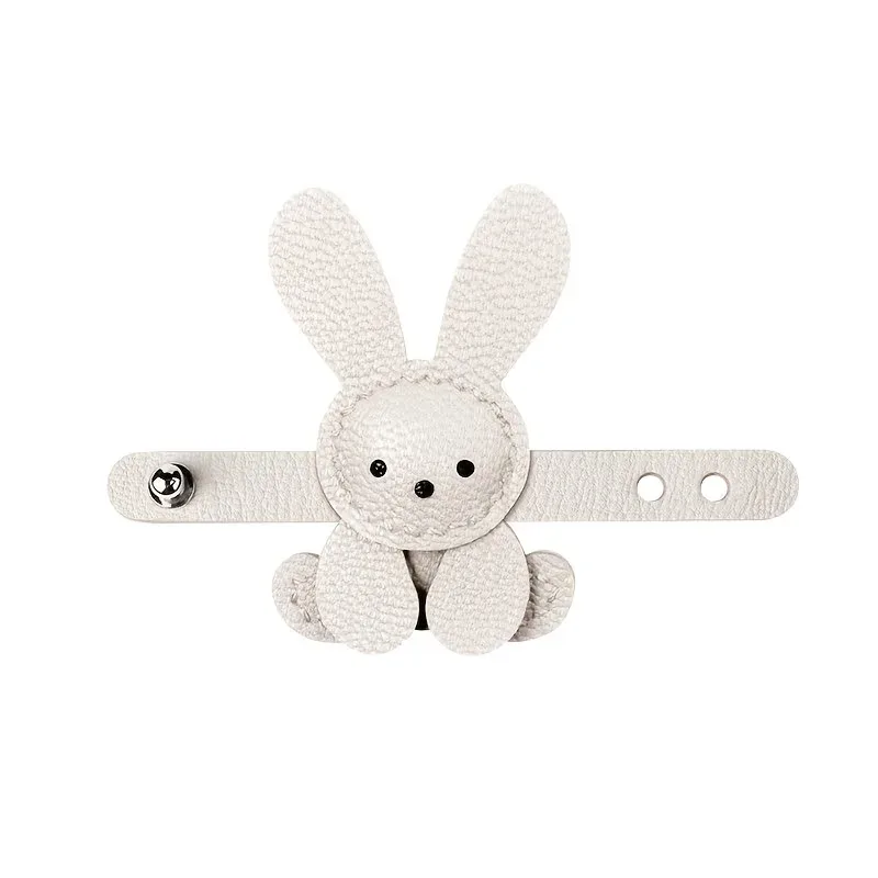 figurine lapin blanc simili cuir motif texturé poignée sac cintre sac léger accessoire voyage