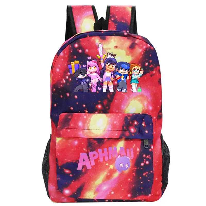 aphmau imprimer sacs à dos mode étudiants sacs d'école adolescent pochette d'ordinateur filles garçons dessin animé bookbag grande capacité voyage sac à dos