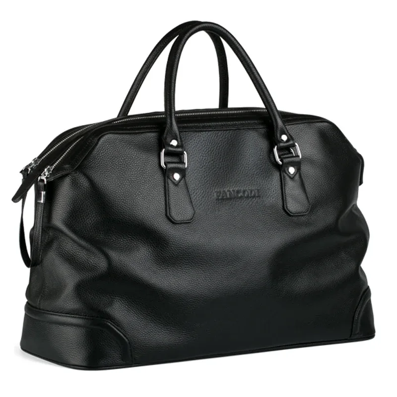 sac de voyage de luxe pour homme en cuir véritable, sac de voyage en cuir pour homme, sacs de week-end, sac à bandoulière pour la nuit, sac fourre-tout masculin noir