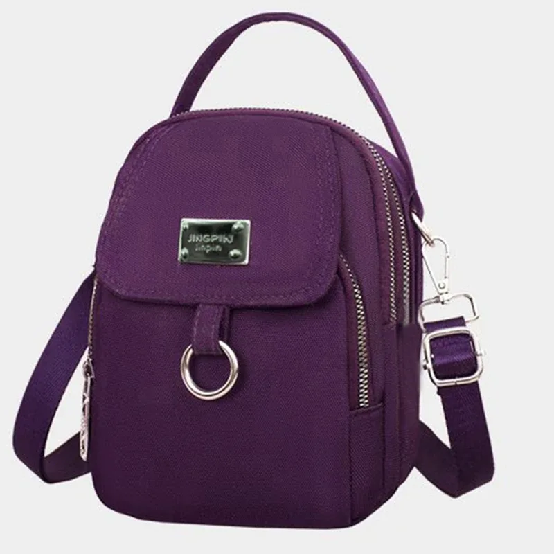 sac à dos convertible compact grace, sac en nylon léger de couleur unie avec large bandoulière amovible