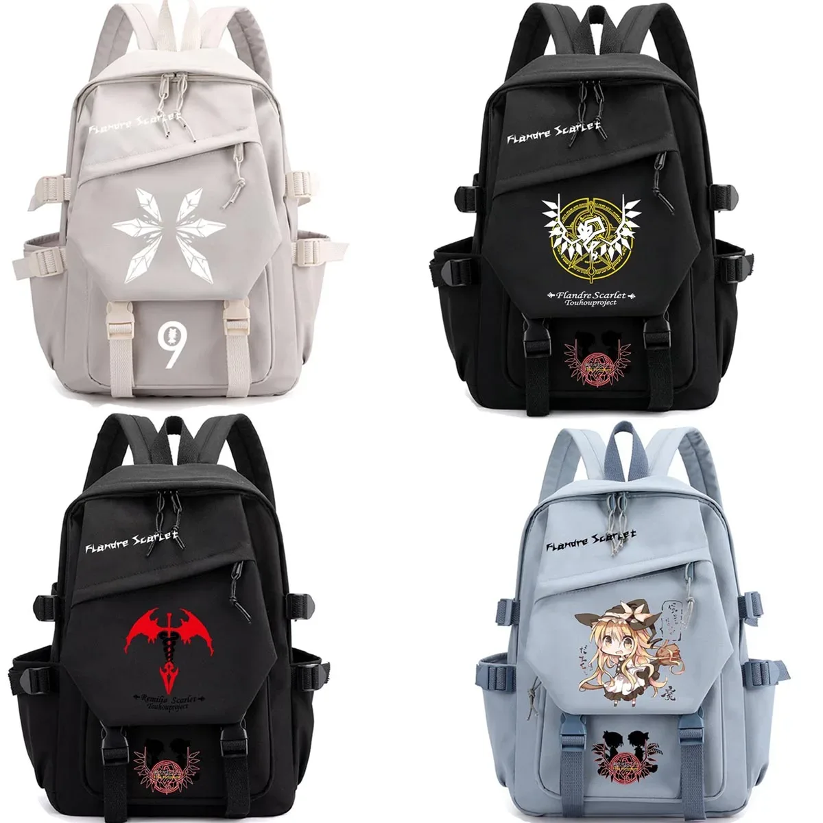 sac à dos touhou project ‌ sac à dos de voyage de grande capacité pour étudiants, imprimé dessin animé hakurei reimu kirisame marisa