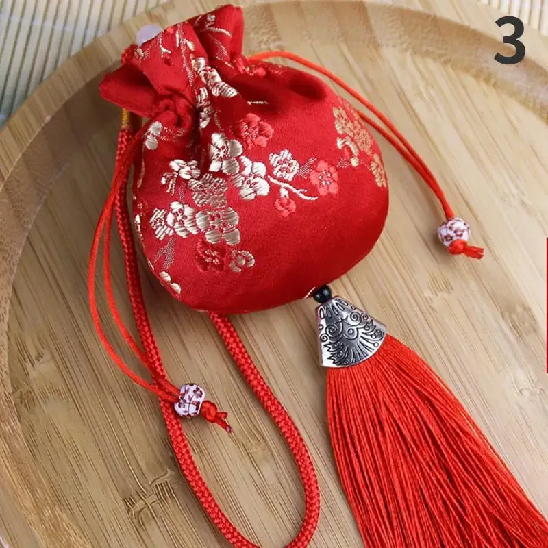 sachet vintage brocart hanfu accessoires voiture accrocher intérieur portable sachet bijoux sac de rangement