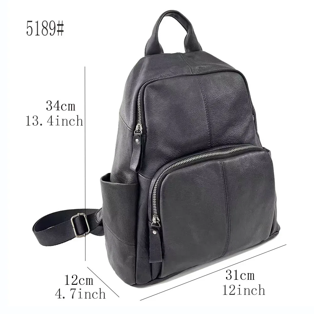 sac à dos en cuir véritable antivol pour femme, cuir de vachette noir, sac de voyage décontracté pour femme, sac à dos scolaire pour fille, initié