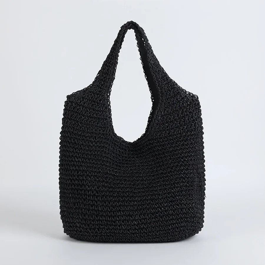 2023 mode rotin femmes sacs à bandoulière wikcer tissé femme sacs à main grande capacité été plage sacs de paille fourre-tout décontracté sacs à main