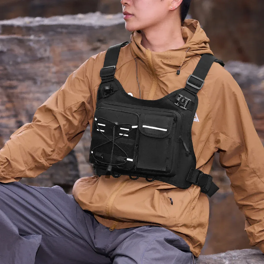 sac de poitrine multifonctionnel, gilet tactique pour hommes, sac à dos d'hydratation avec porte-équipement, sac de course pour marathon, cyclisme, trekking