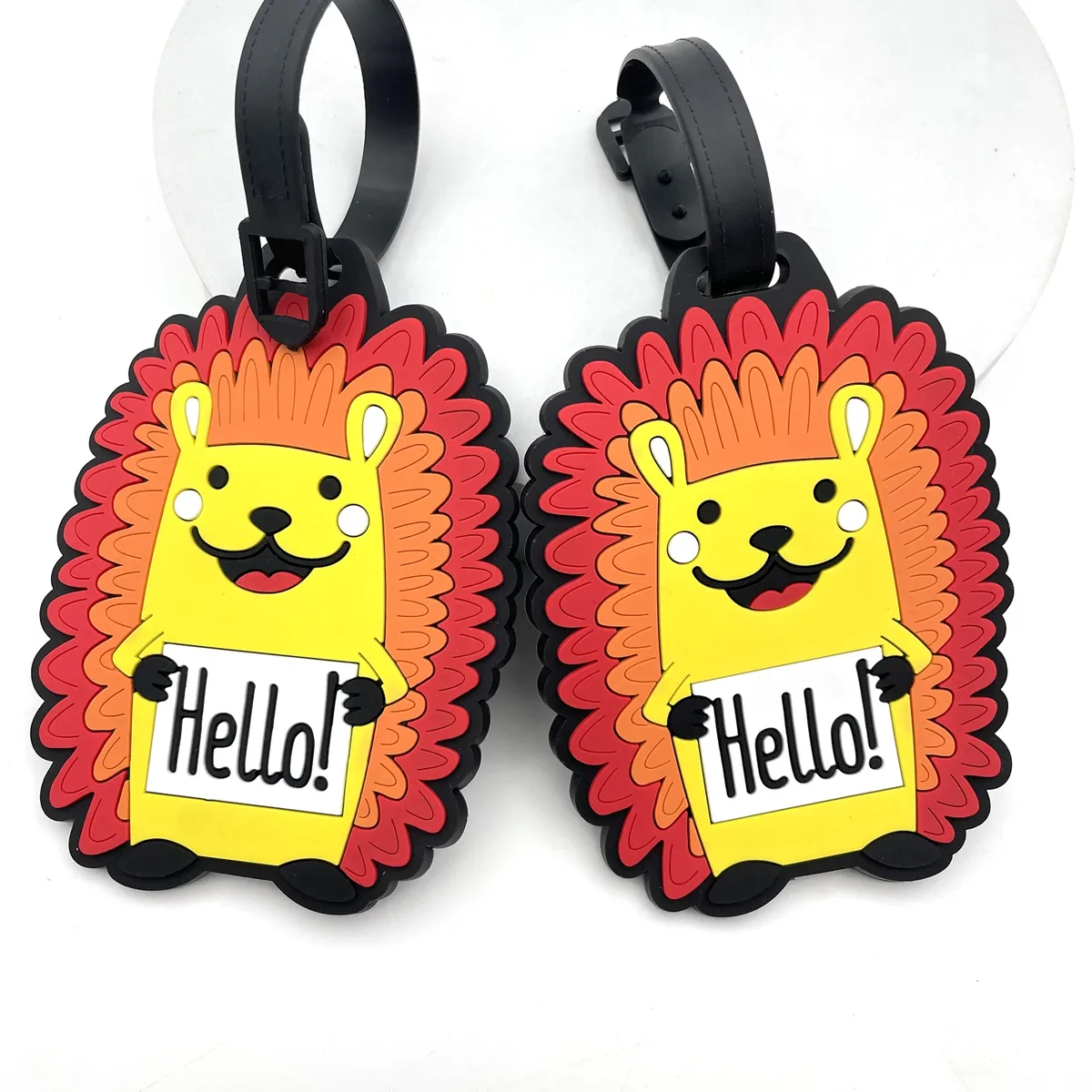 étiquettes de bagage en caoutchouc souple pvc, ensembles de cartes de dessin animé nairobi orn, cartes d'embarquement en silicone, étiquettes de consignation, 1 pièce