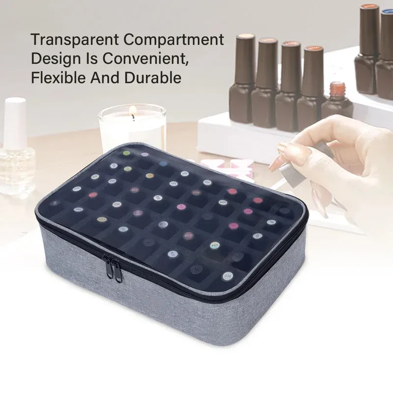 sac cosmétique de stockage de vernis à ongles coloré portable de grande capacité 40 bouteilles