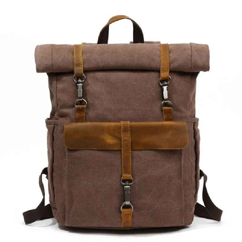 sacs à dos vintage en toile et cuir, sacs à dos de voyage pour ordinateur portable, sacs d'école pour adolescents, sacs à dos pour étudiants, sacs à dos pour ordinateur