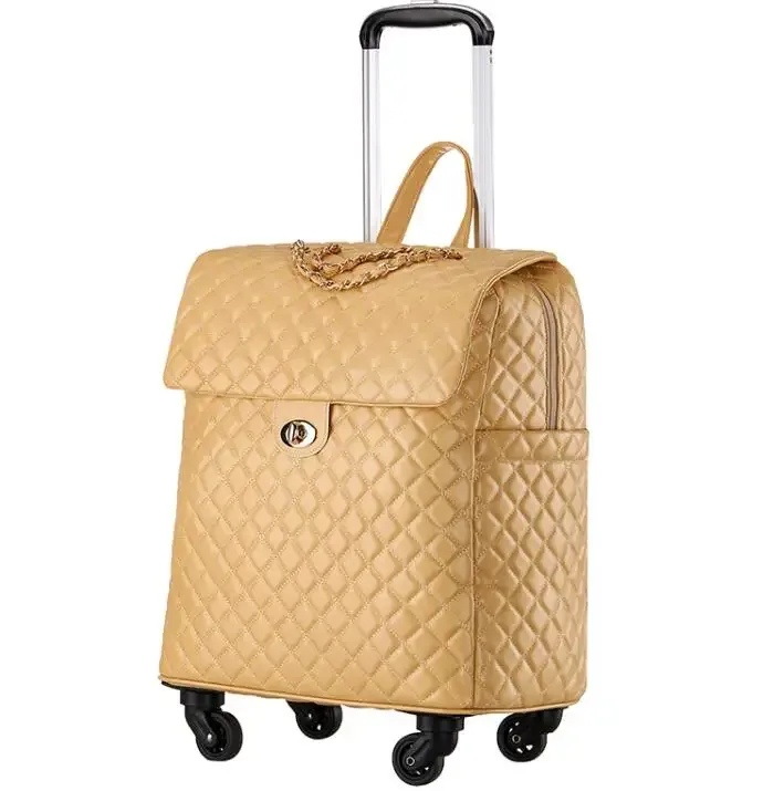sac à bagages à roulettes en pu pour femme, bagage à roulettes, valise à roulettes, cabine, voyage, nouveau, 2020