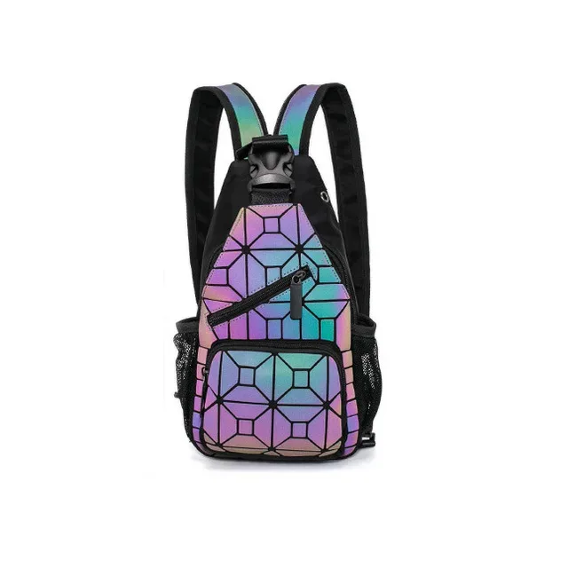 sac à dos géométrique lumineux à paillettes pour femmes, sac à dos d'école pour adolescentes, mochila feminina 2024