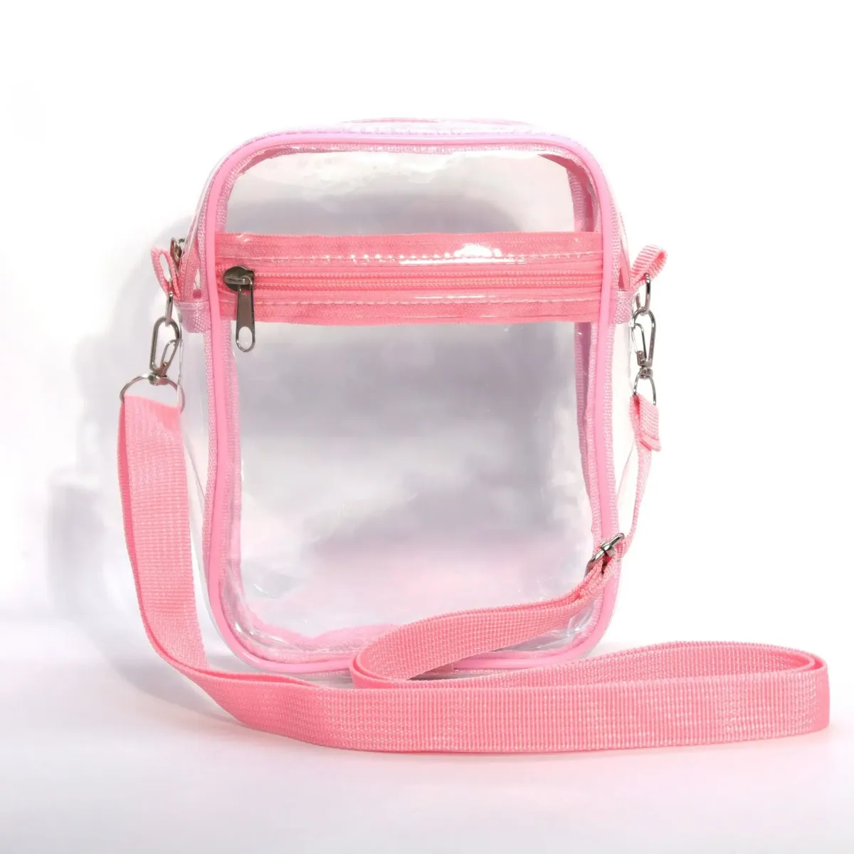 sac à bandoulière transparent avec fermeture éclair et sangle réglable, idéal pour les concerts, les stades, les voyages et l'usage quotidien pour femmes