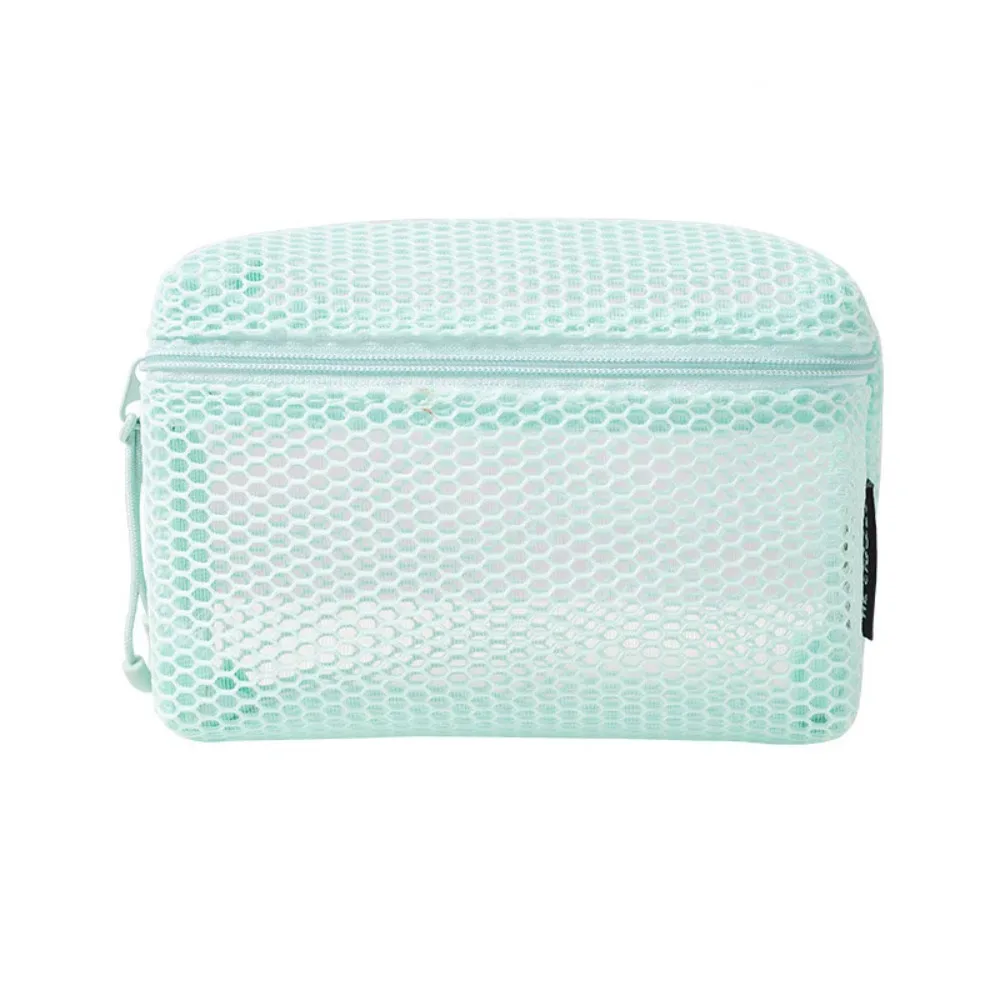pochette de rangement en nylon décontractée avec fermeture éclair, sac à cosmétiques en maille, pochette de voyage polyvalente à main