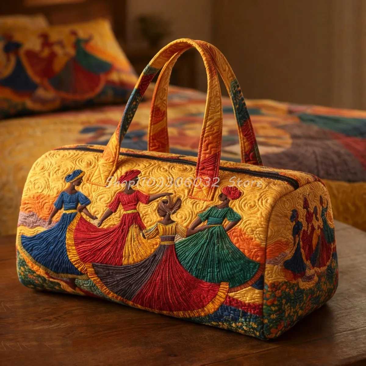  sac de voyage matelassé imprimé afro-américain pour femme et homme, sac fourre-tout de week-end 2026 pour l'extérieur 