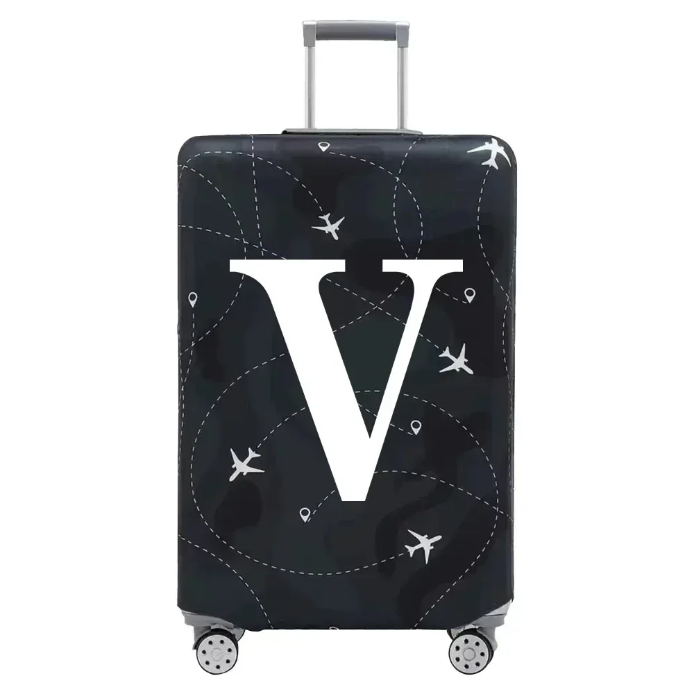 housse de protection pour bagages en tissu extensible, housse anti-poussière, anti-rayures, adaptée aux valises de 18 à 32 pouces, accessoires de voyage avec lettres blanches
