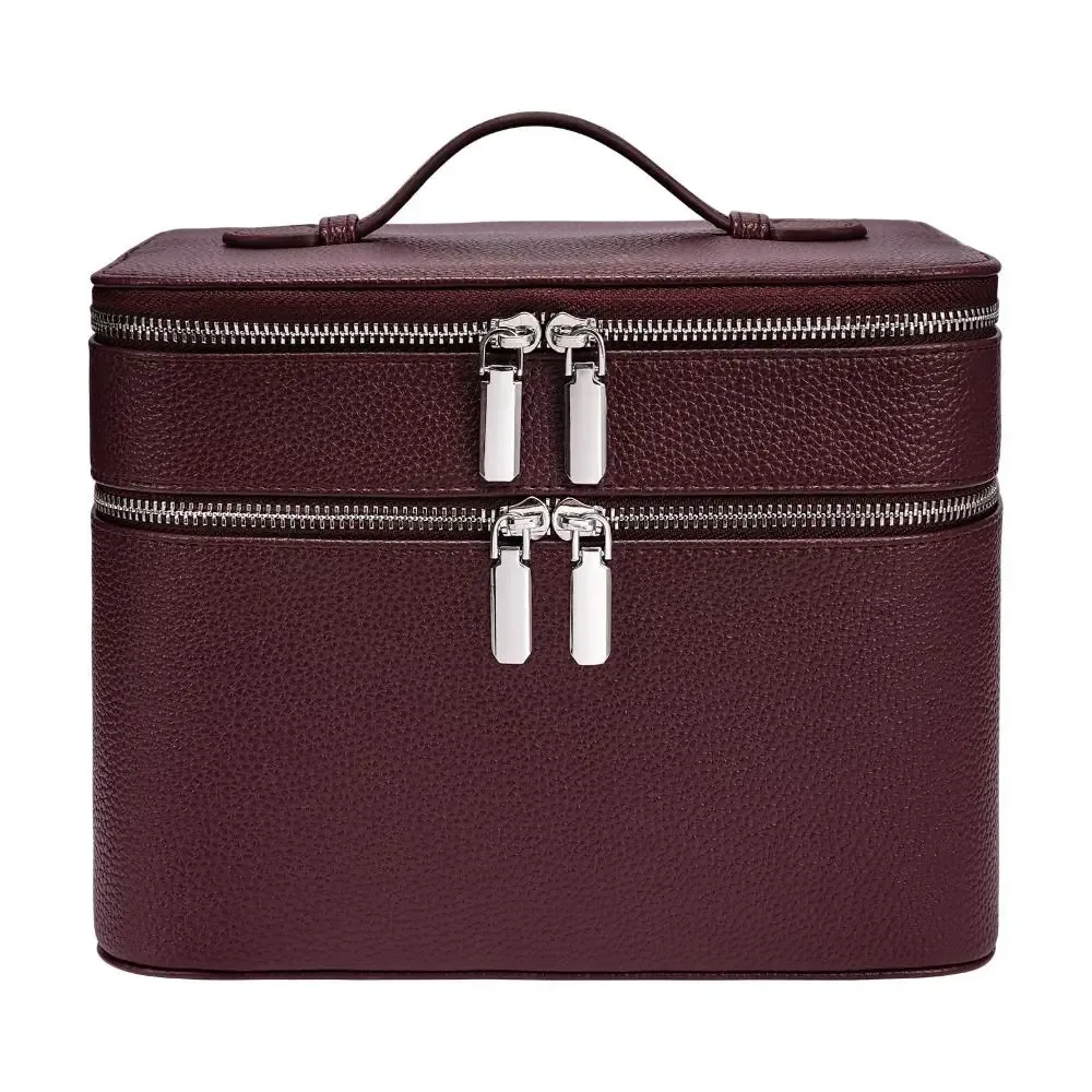 sac à cosmétiques en matériau pu, imperméable, motif esthétique, sac de voyage, grande capacité, rangement pour articles de toilette, organisation des cosmétiques