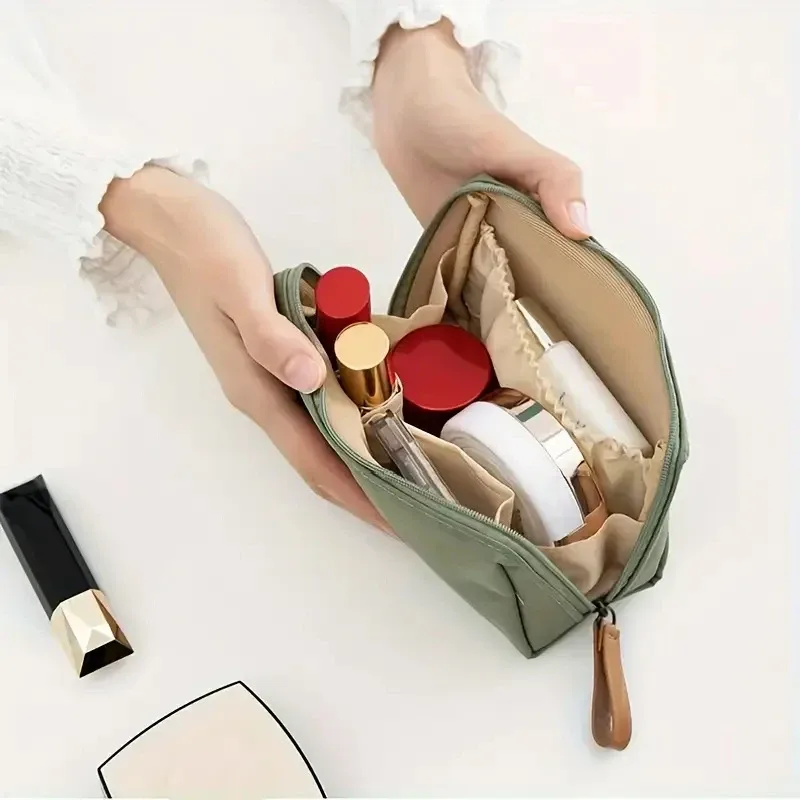 trousse de toilette de voyage charmante pour femme, organisateur de cosmétiques compact à fermeture éclair, sac de rangement portable pour maquillage, accessoires de voyage pour bagages