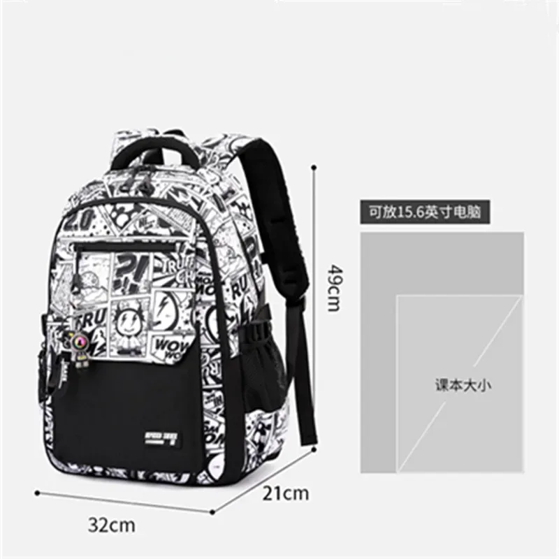 nouveau sac à dos imperméable 2026 pour homme, compatible ordinateur portable 15,6 pouces, imprimé graffiti, sac de voyage oxford pour femme, sac scolaire vintage pour homme