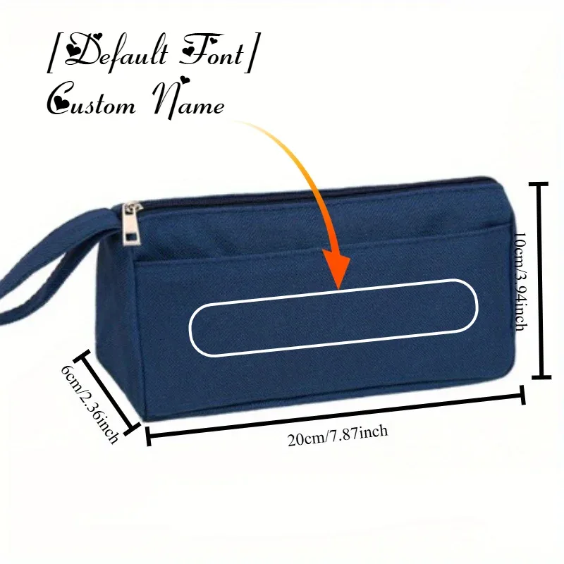sac de rangement multifonctionnel personnalisable avec votre nom, élégant et minimaliste, trousse de maquillage, trousse de toilette, trousse à crayons