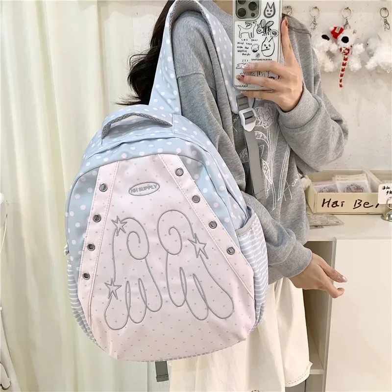 sac à dos contrastant style y2k pour femme, grande capacité, idéal pour étudiantes, sacs à la mode pour femme