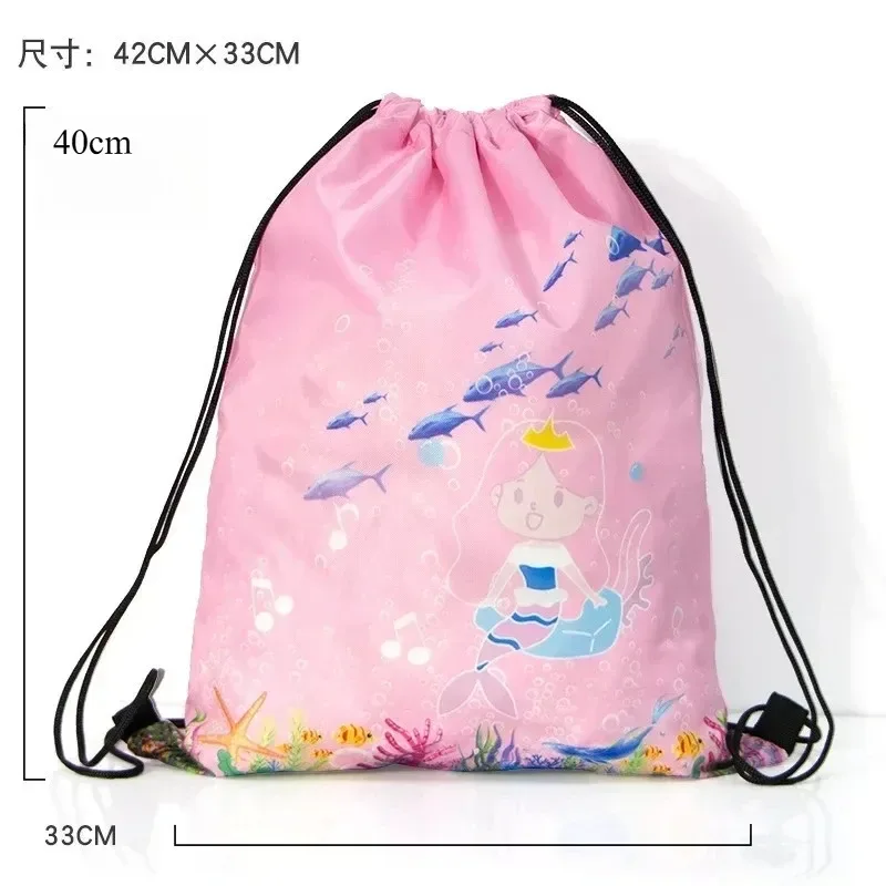 sac à dos à cordon de serrage avec imprimé espace et dessin animé, sac de sport de grande capacité, sac de rangement de voyage étanche, 1 pièce