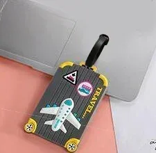 étiquette de bagage portable en pvc, porte-étiquette d'adresse de valise, sangle de bagage, étiquettes de nom de bagage, accessoires de voyage