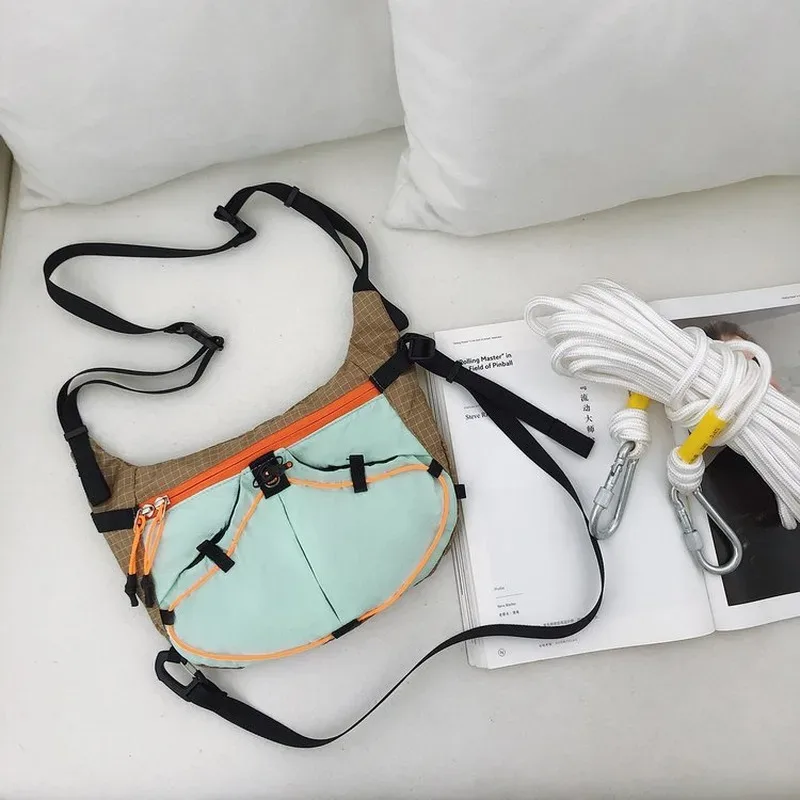 sac à bandoulière colorblock pour l'extérieur, sangle réglable, pour les déplacements quotidiens, la randonnée, les voyages, pour hommes et femmes