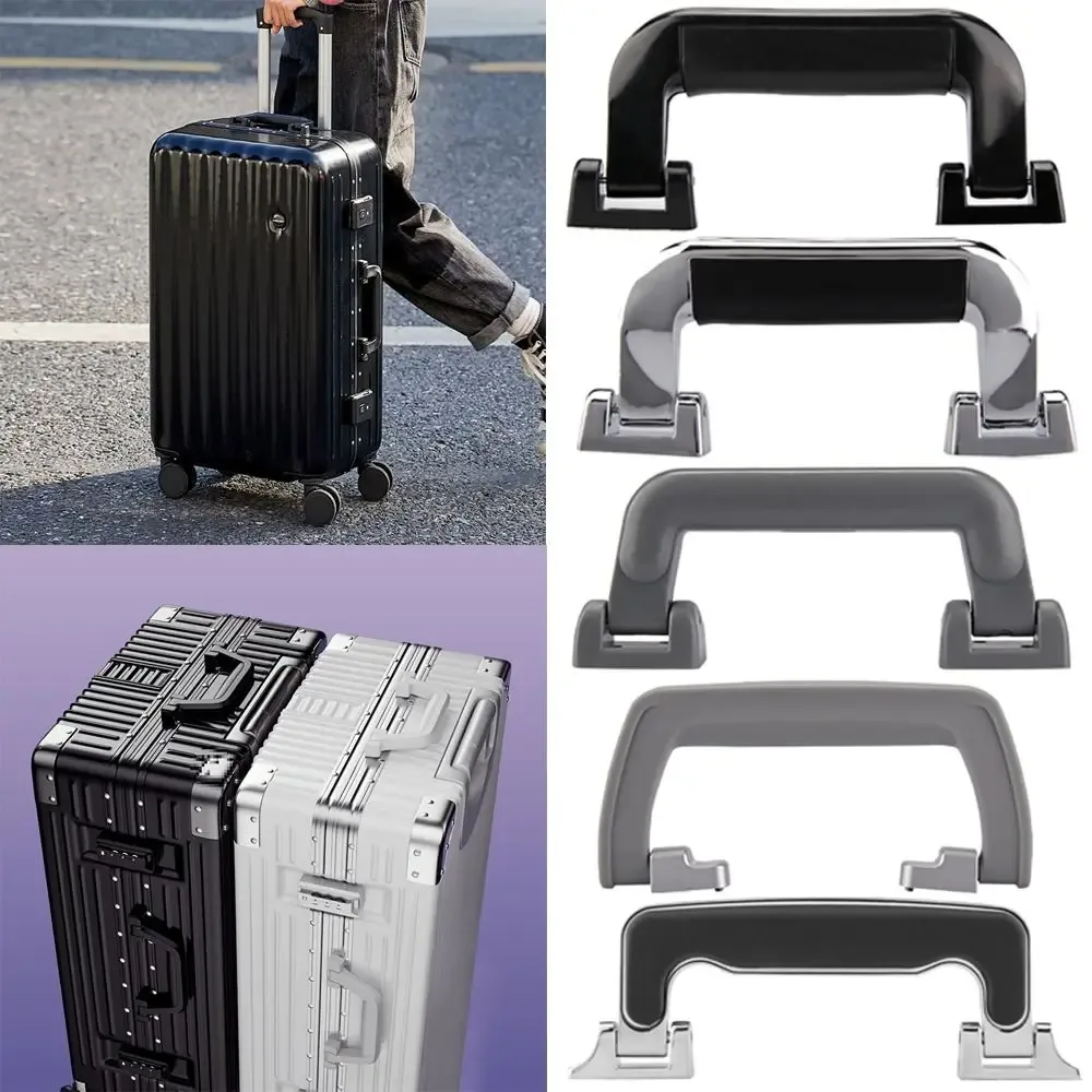 Poignée de boîte à bagages noire et argentée, fournitures de voyage en plastique, remplacement de la poignée, réduction de la charge, poignée de valise