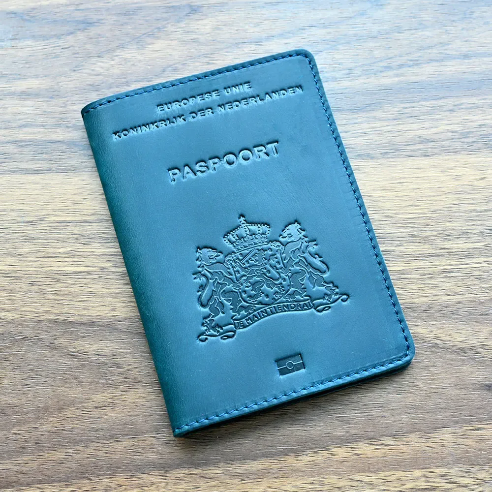 couverture de passeport en cuir pour hommes, porte-passeport de voyage d'affaires, pays-bas