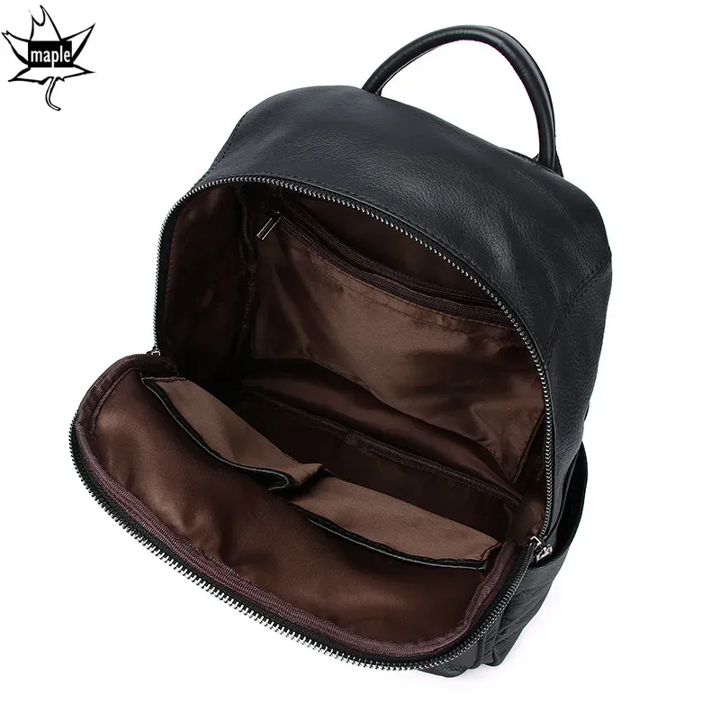 sac à dos de voyage en cuir véritable pour femme, sac à dos d'école pour adolescentes, sac à dos en peau de vache souple, mode classique, nouveau