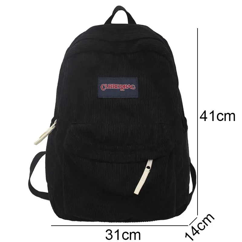 vintage garçon fille velours côtelé vert sac d'école hommes femmes ordinateur portable collège sac à dos cool dame étudiant mode femme voyage bookbag nouveau