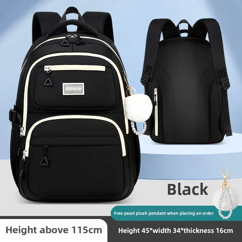 sac à dos scolaire avec pendentif en perles pour filles, en nylon imperméable, sac à dos pour adolescents, sac à dos pour étudiantes, sac à dos de voyage pour femmes, sacs kawaii.