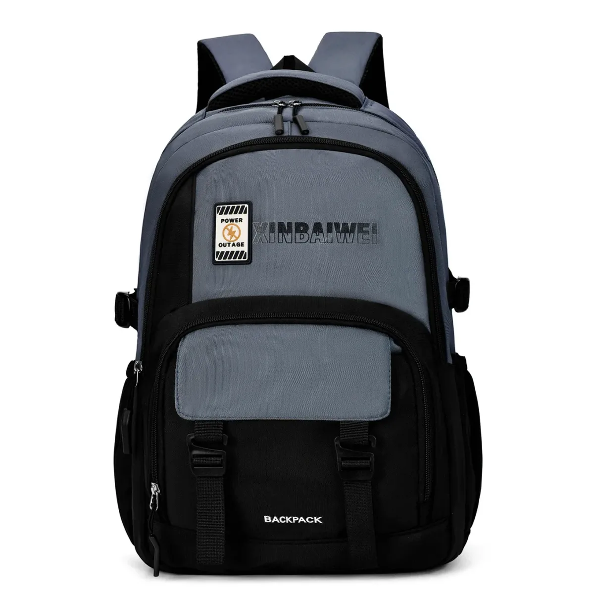 sac dos oxford université vert olive bandes noires poche tél portable bandoulière arquée loquet 36 55 litres