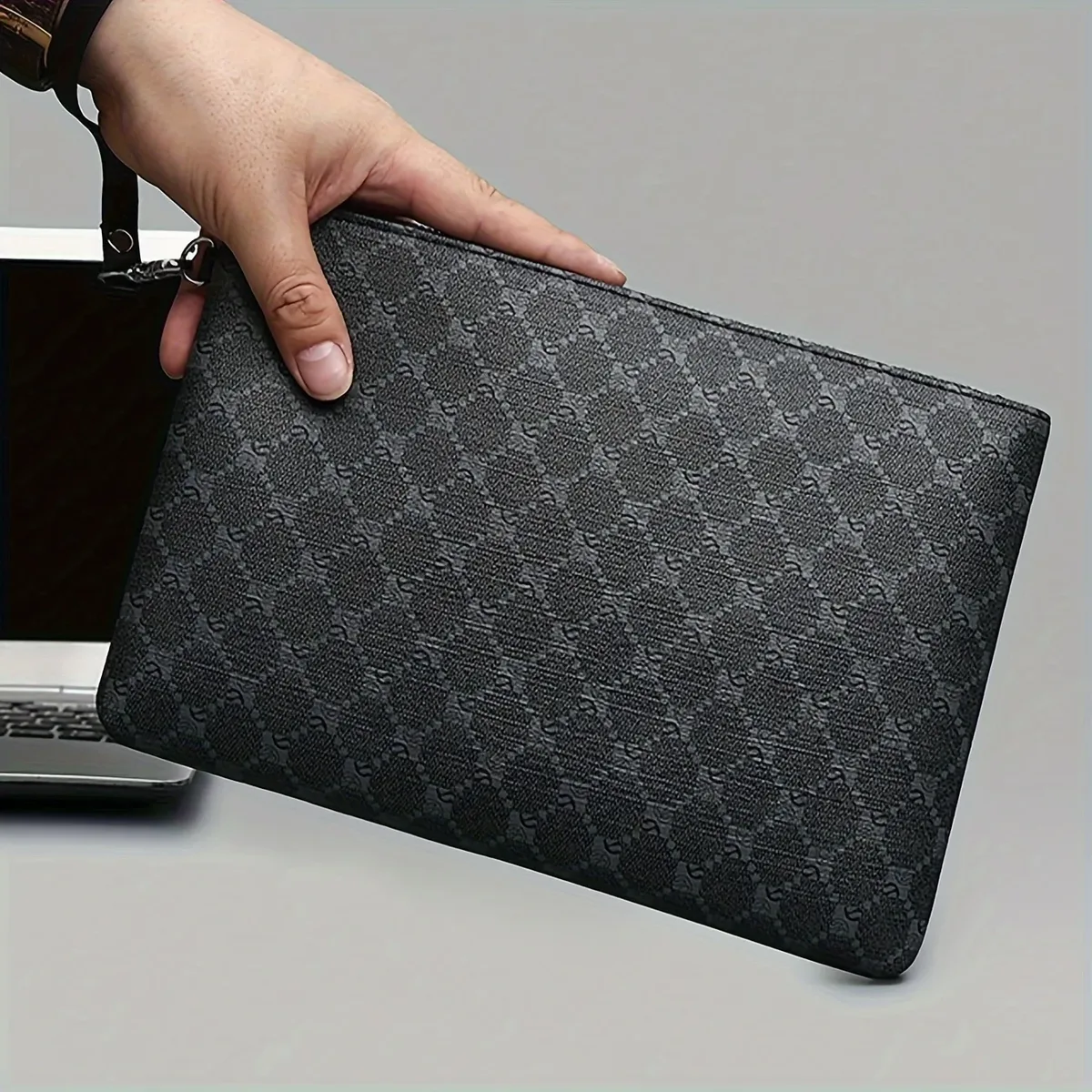 pochette en pu pour hommes, grand portefeuille d'affaires, sac de poignet, grand porte-monnaie, sac de rangement