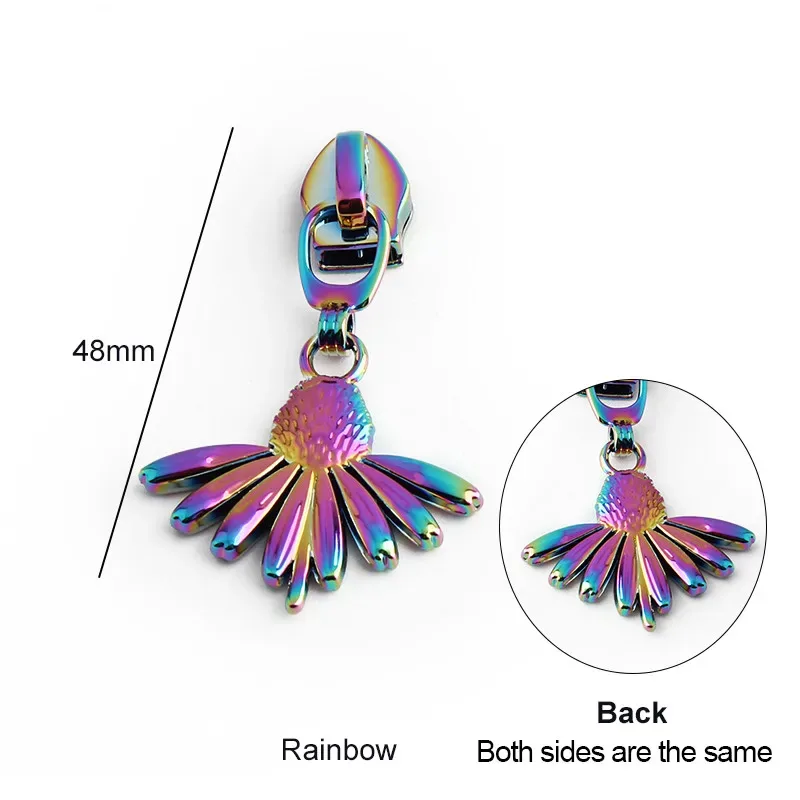 5/10 pièces en forme d'oiseau/abeille/fleur 5 # curseur de fermeture éclair en métal en nylon, pour bricolage, couture, artisanat, vêtements, sacs de rangement de voyage, accessoires à fermeture éclair