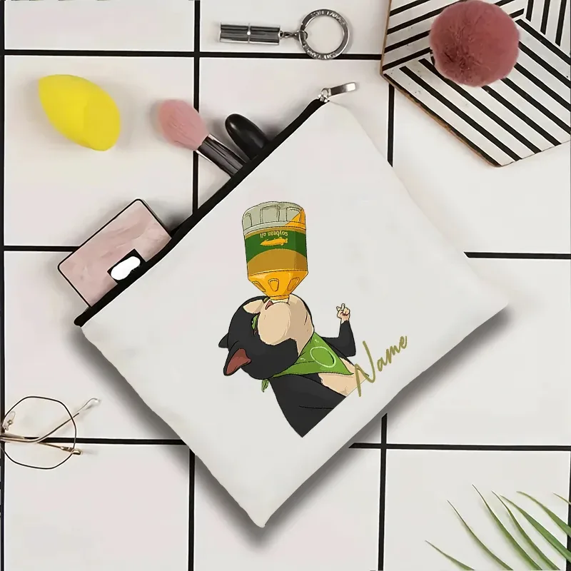 pochette de voyage personnalisée avec nom, pochette de maquillage pour mariage, pochette de maquillage pour fête, sac de maquillage en toile unique, organisateur de cadeaux pour femme