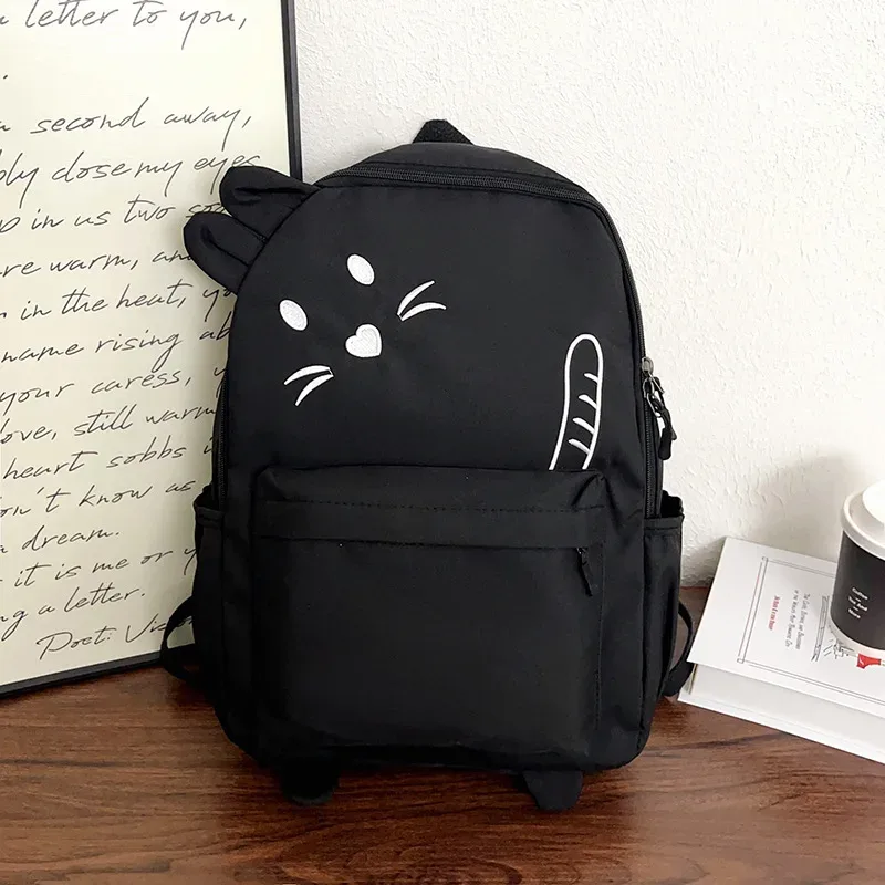 sac à dos scolaire mignon de style coréen, grande capacité, léger, en nylon, sac à dos décontracté pour étudiants, sac de voyage, sac pour ordinateur portable pour l'université