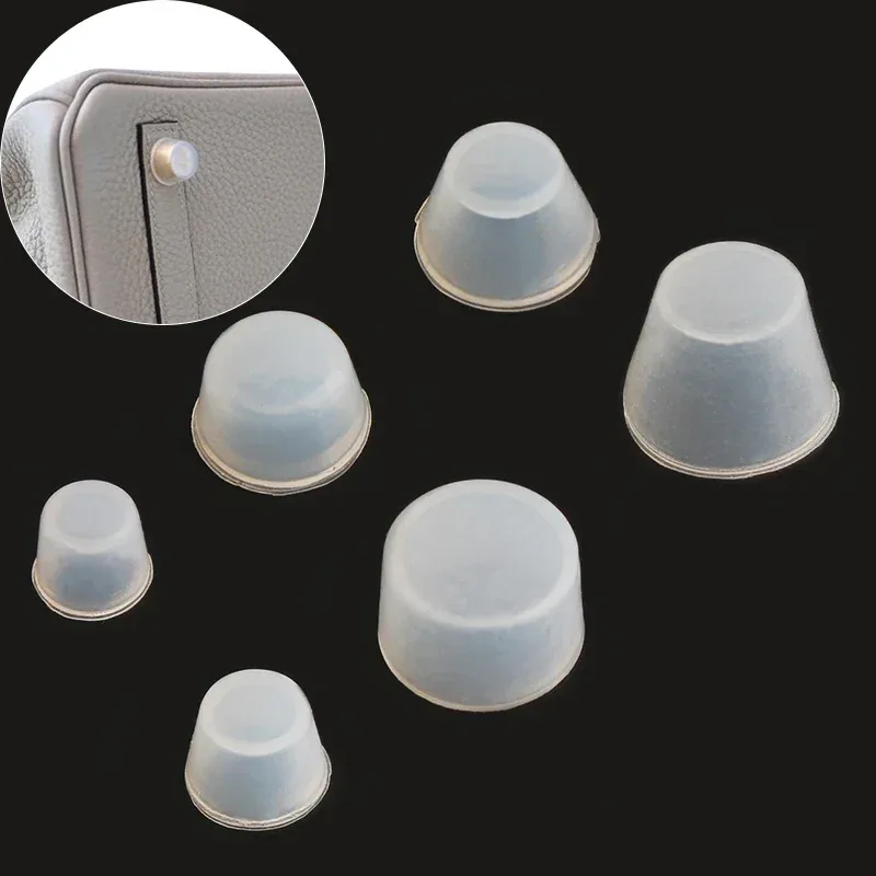 20 pièces/50 pièces sac en cuir sac à main rivet inférieur transparent silicone housse de protection sac de messager serrure rainure résistante à l'usure