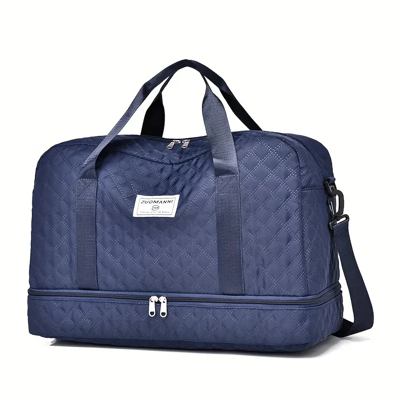 sac de voyage décontracté en nylon, grande capacité pour le sport et le fitness, sac de week-end portable à plusieurs poches pour la nuit.