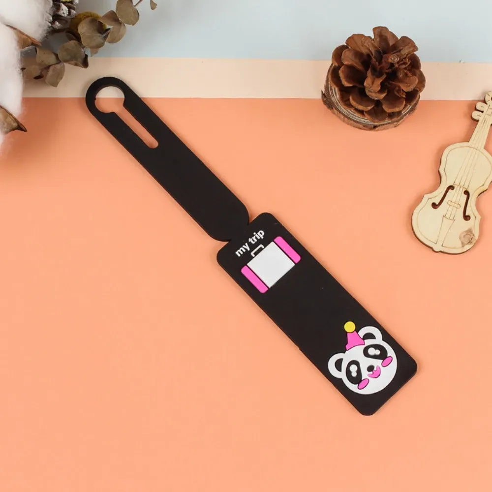 étiquette de bagage en silicone motif animaux mignons, accessoire de voyage tendance, porte-adresse d'identification pour valise, étiquette d'embarquement portable
