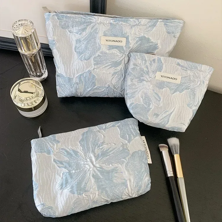 l/m/s relief jacquard sacs de maquillage femmes sac cosmétique femme pochette trousse de toilette pochette de maquillage voyage organisateur cosmétique