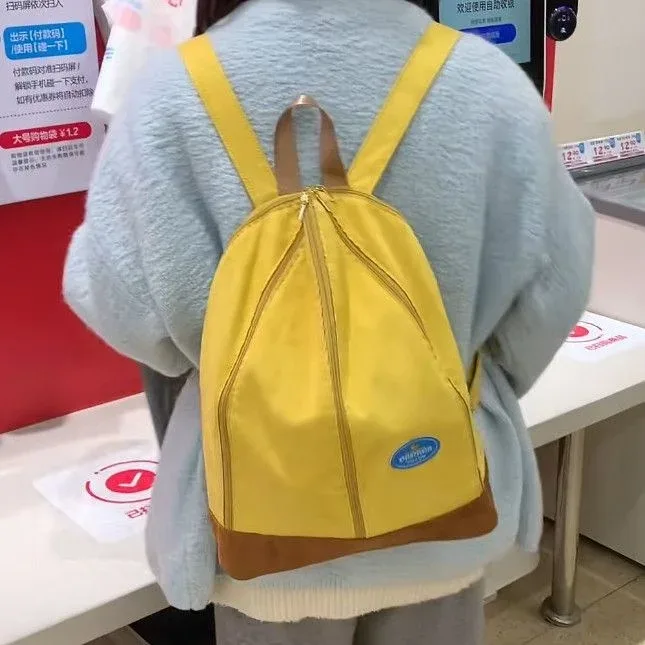 sac à dos mignon jaune banane 2026 – nouveau cartable polyvalent pour étudiant, sac de voyage décontracté de niche, sac à dos quotidien pour l'extérieur