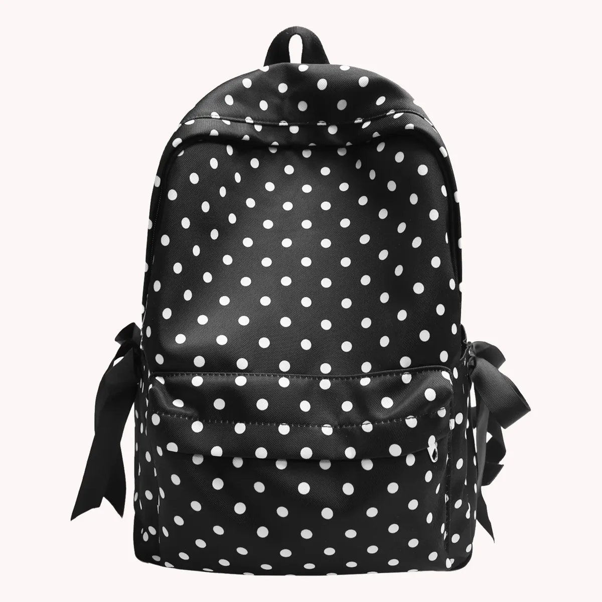 sac à dos scolaire mignon à pois, sac à dos en nylon kawaii, sac à dos esthétique pour filles, femmes, lycée, collège