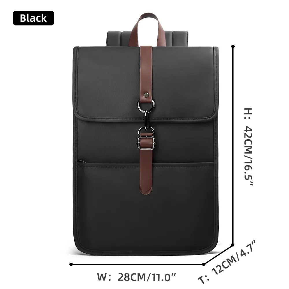 hk classique affaires sac à dos pour hommes décontracté 15.6 pouces pochette d'ordinateur avec usb étanche collège sacs d'école travail bureau sacs à dos